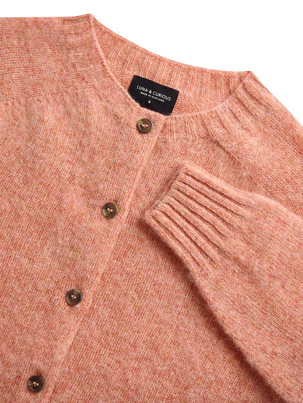 Peach Brushed Wool Cardigan