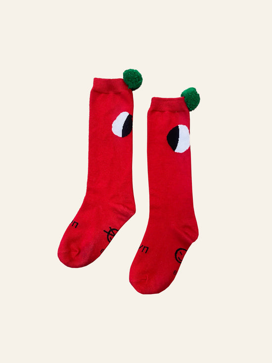 Ladybird Red Pom Pom Socks