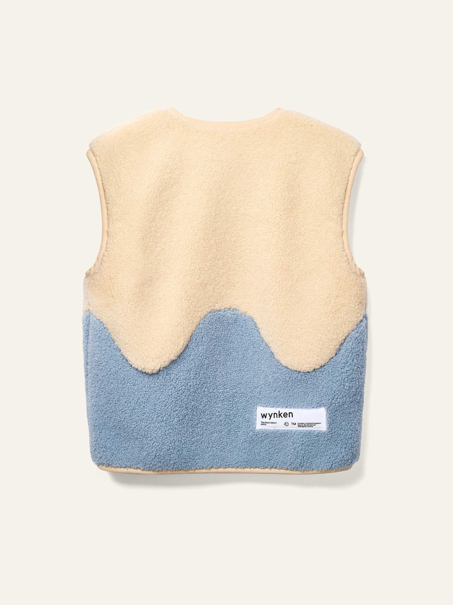 Ecru & Pale Blue Dancing Dahlia Gilet