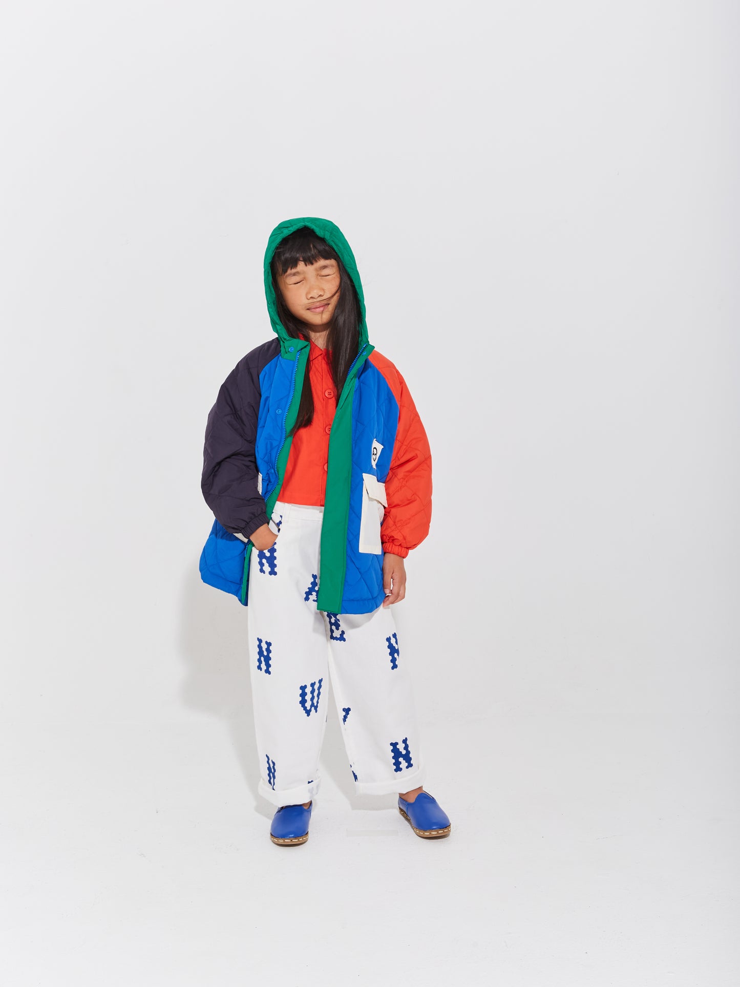 Blue, Red & Navy Padded Bon Bon Jacket