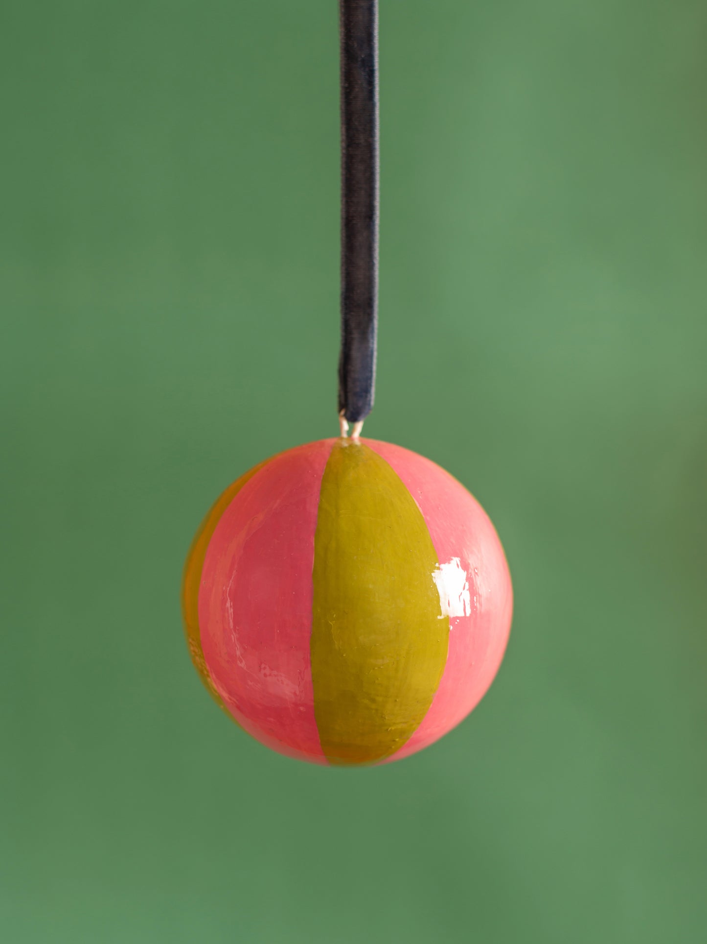 Pink & Olive Stripe Bauble