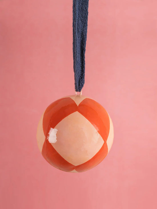 Orange & Pink Harlequin Bauble