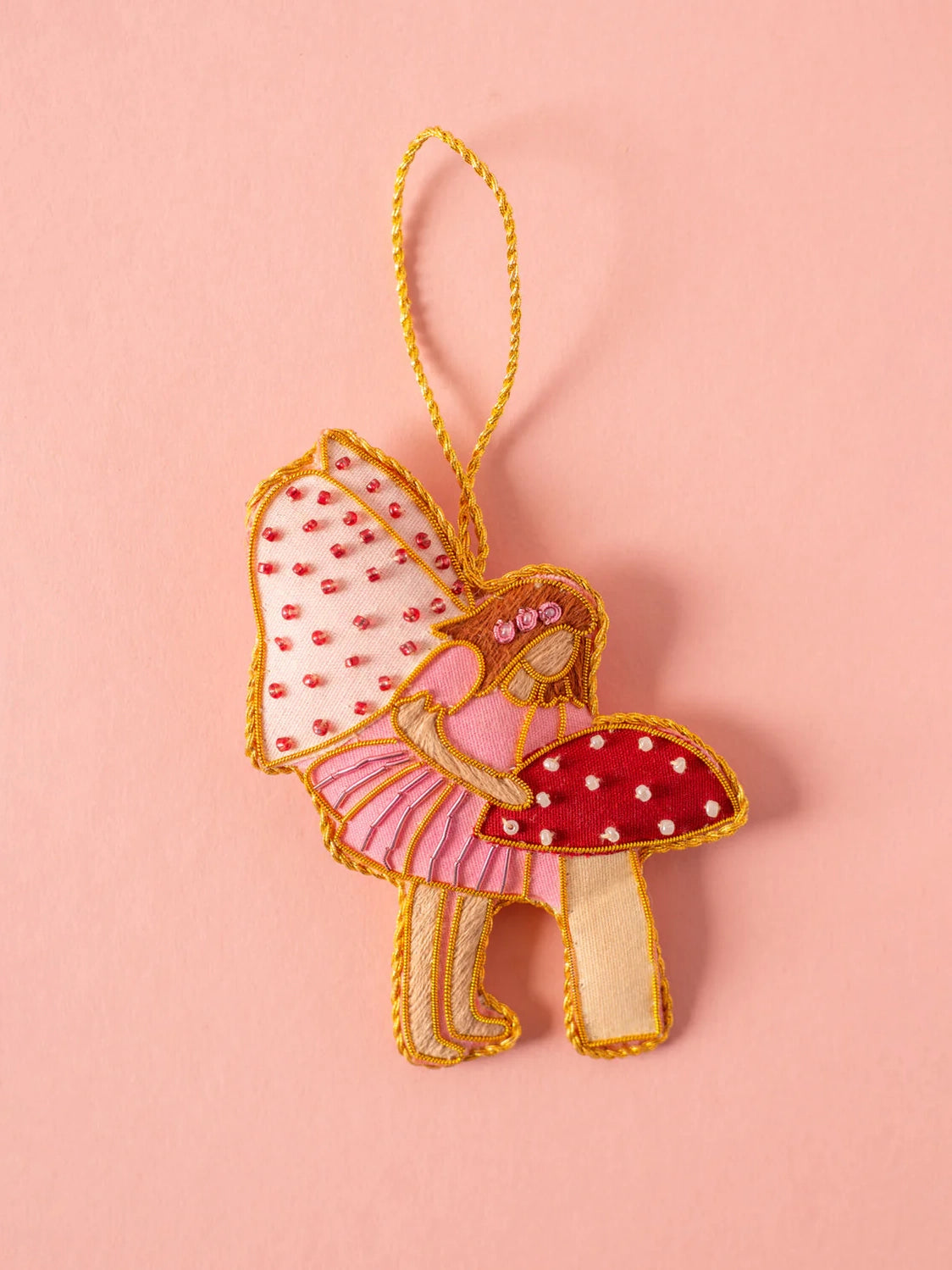 Fairy & Toadstool Beaded Decoration