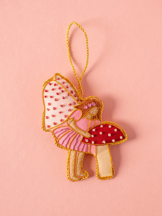Fairy & Toadstool Beaded Decoration