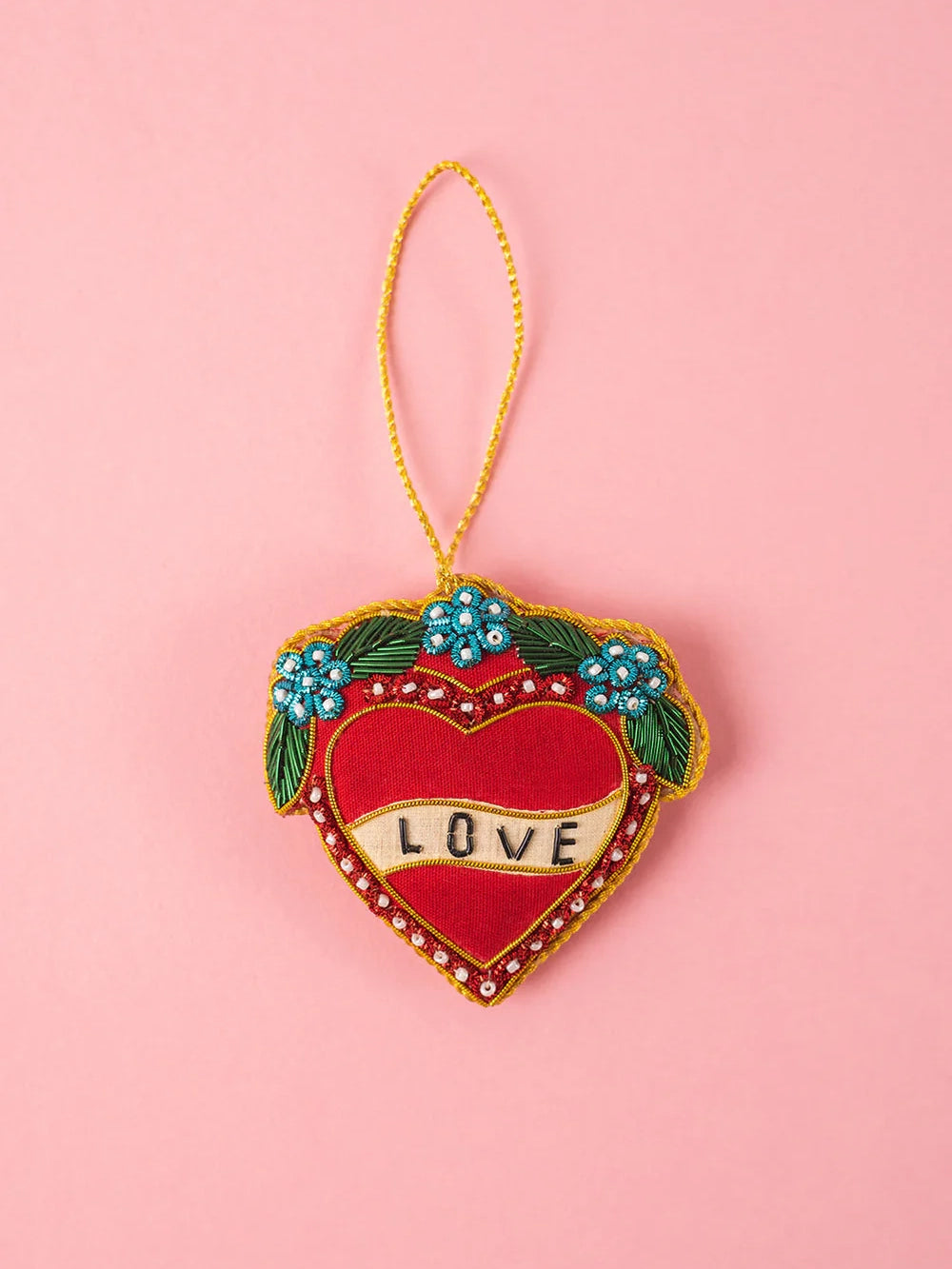 Love Heart Beaded Decoration