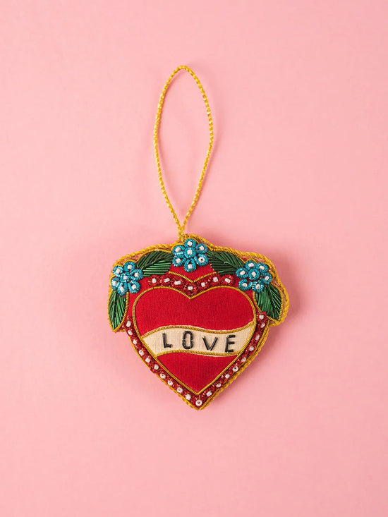 Love Heart Beaded Decoration