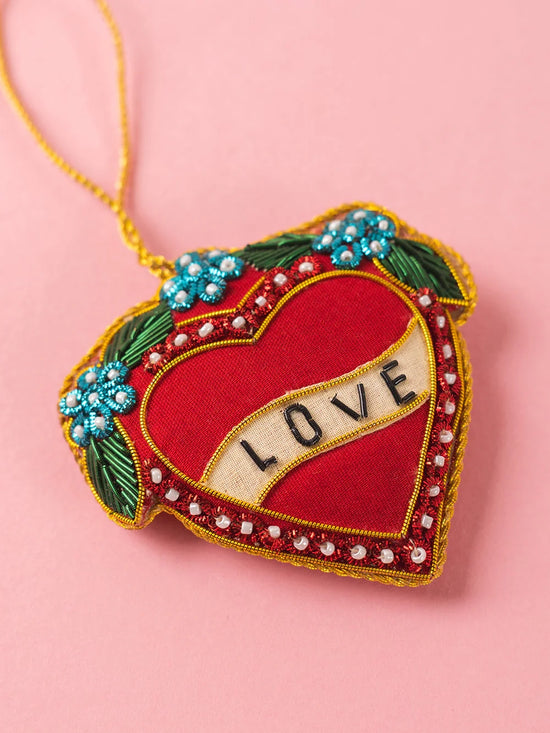 Love Heart Beaded Decoration