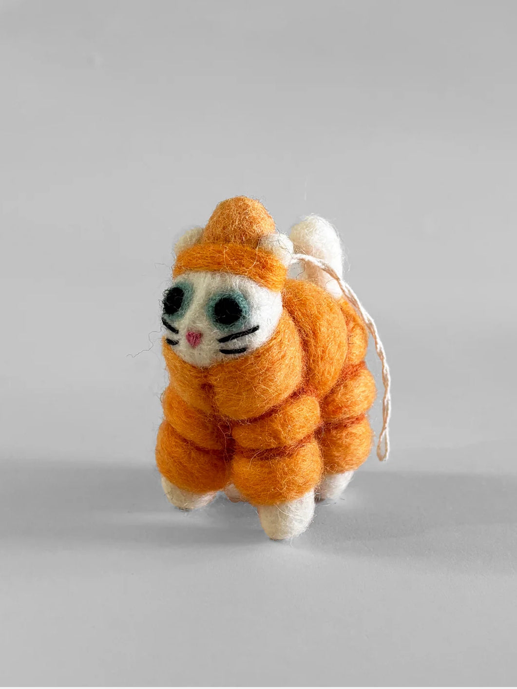 Lee, Cat in Orange Puffa Hanging Felt Ornament