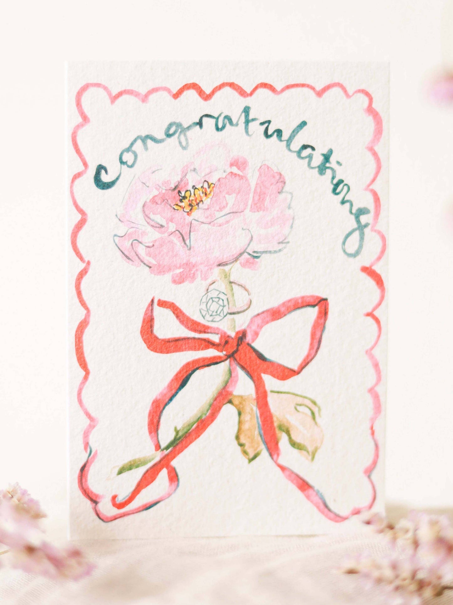 Peony Congratulations Card