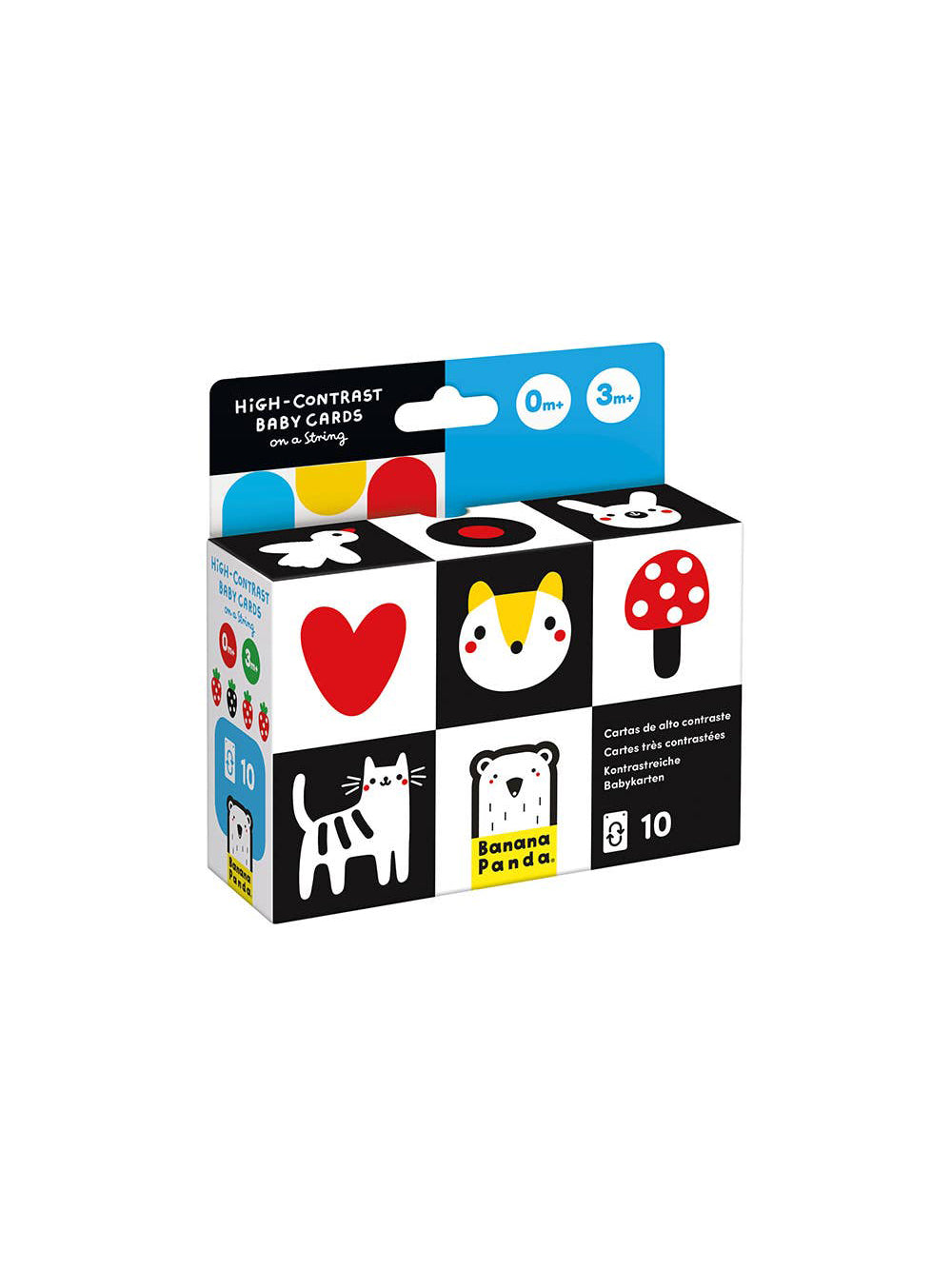 Banana Panda High-Contrast Baby Cards on a String