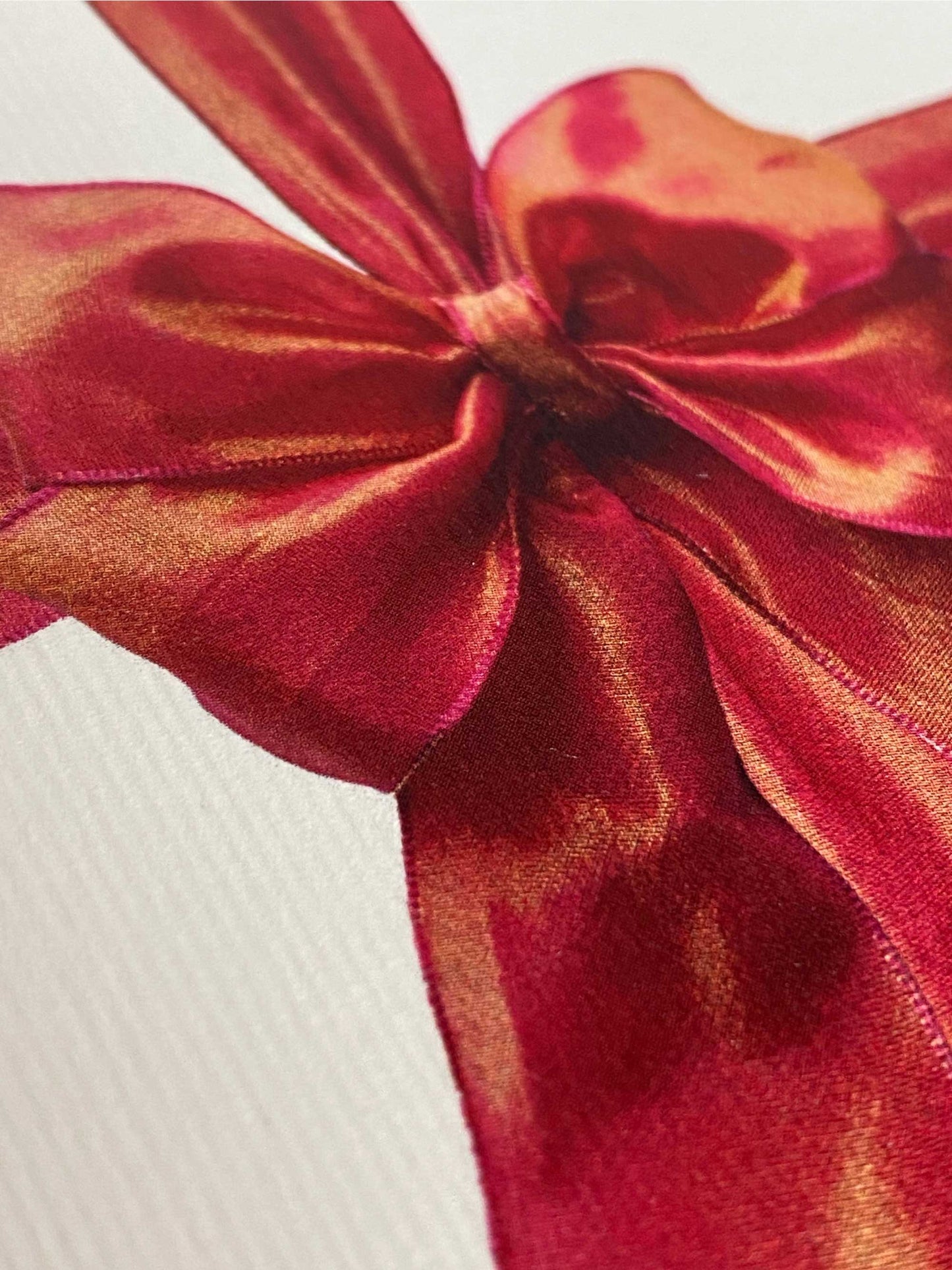 Orange Silk Organza Bow Greeting Card