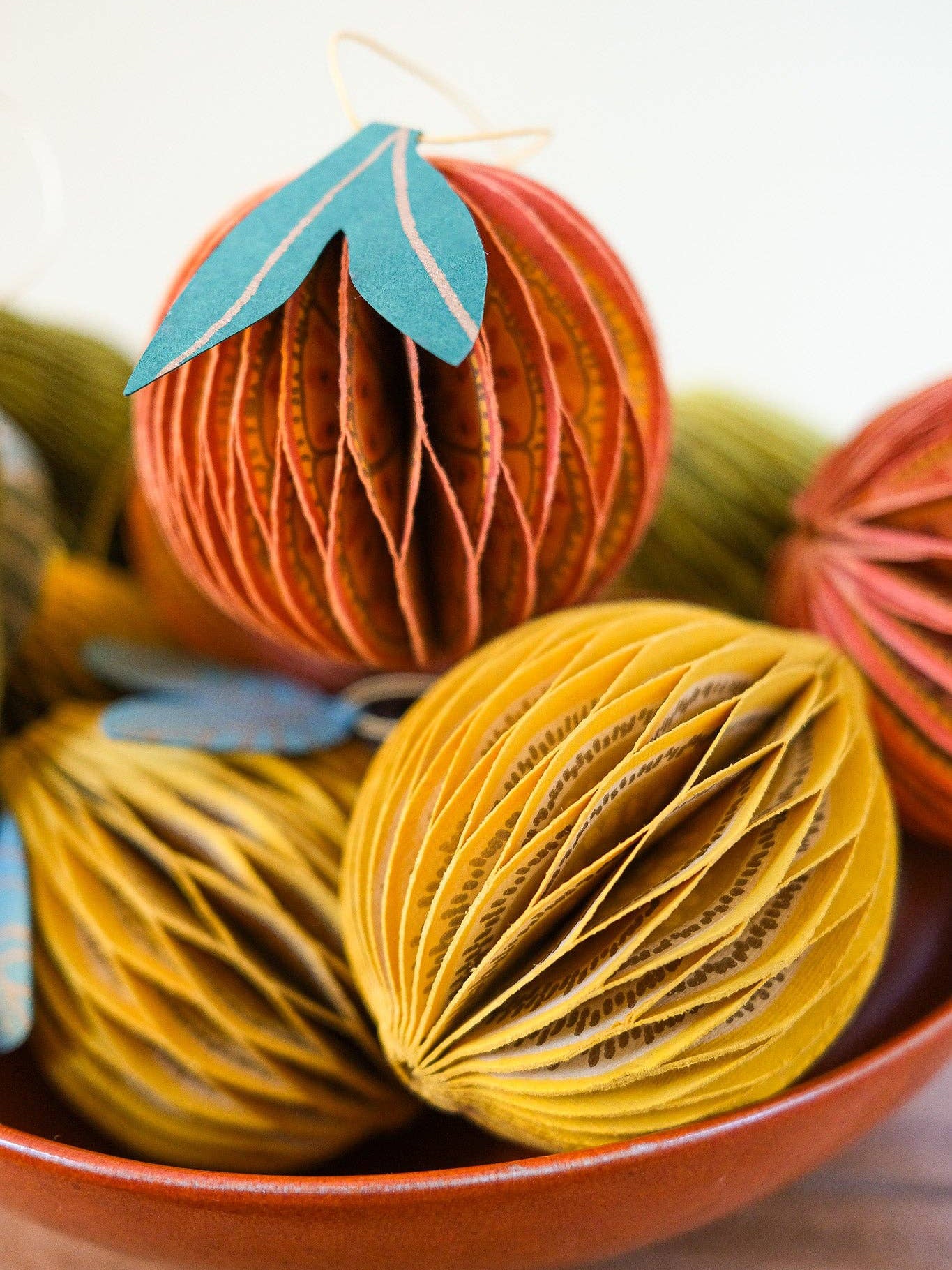 Orange Honeycomb Ornament
