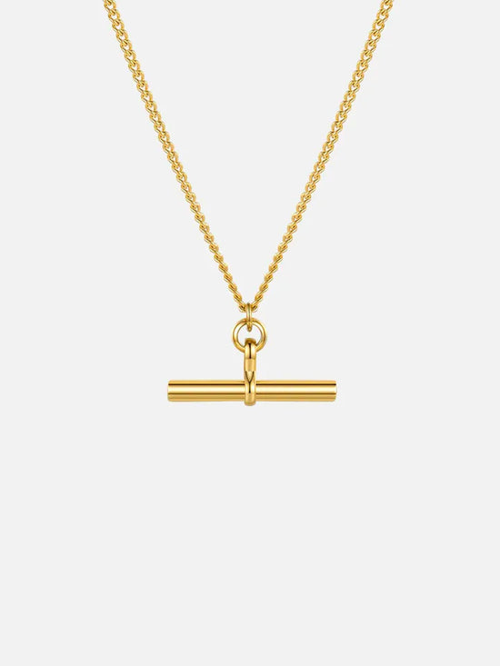 Gold T-Bar Chain Necklace