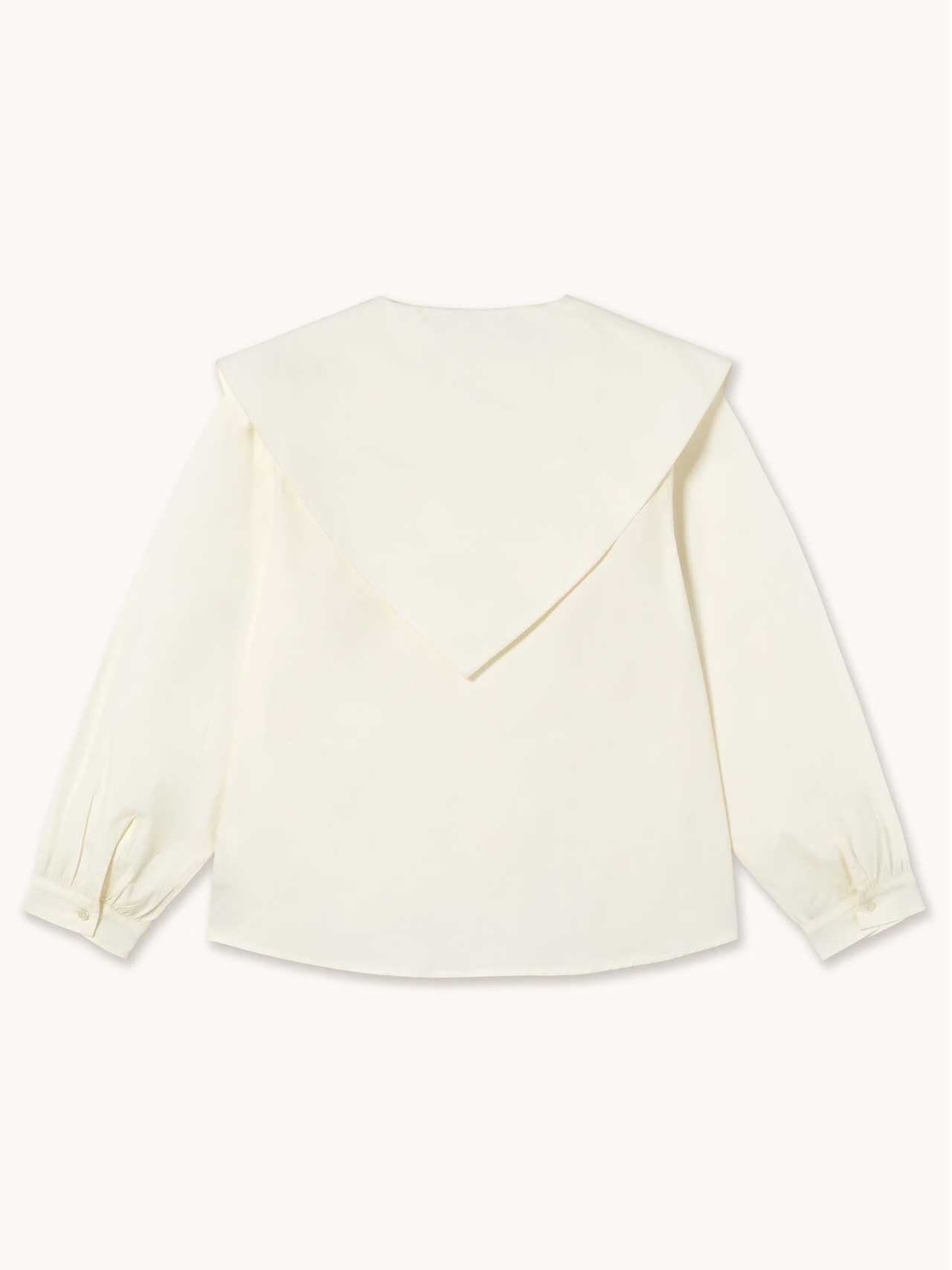 White Scarf Neck Blouse