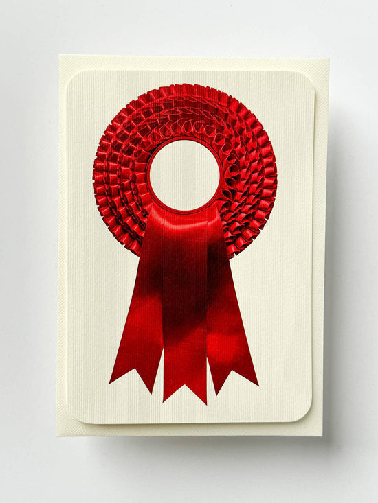 Regal Red Rosette Greeting Card