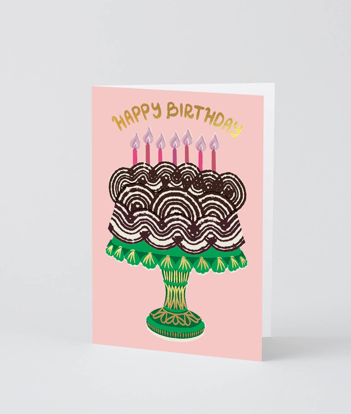 Cake & Candles Happy Birthday Greetings Card