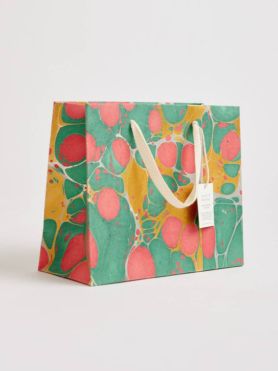 Stone Festive Hand Marbled Gift Bag