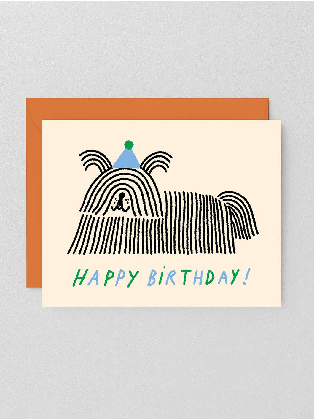 Happy Birthday Long Hair Dog Card