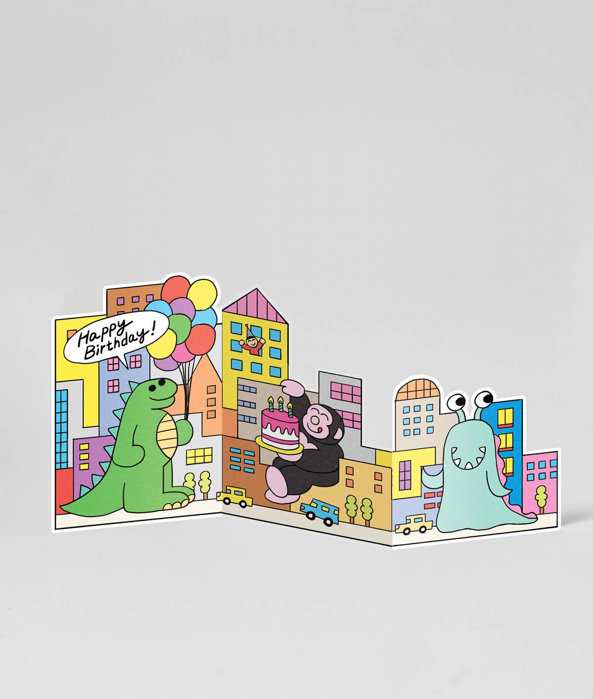 Mega Monsters Birthday Fold Out Card