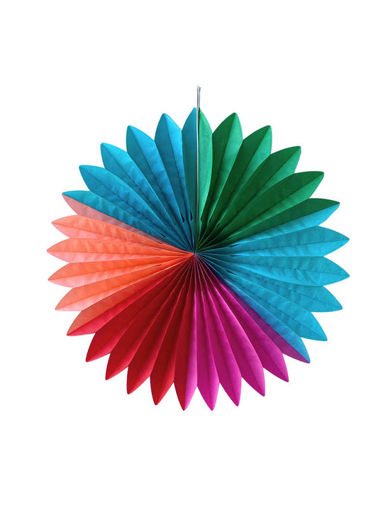 Multi Colour Paper Fan Decoration