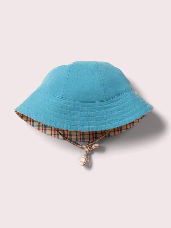 Checked Seersucker Reversible Sunhat