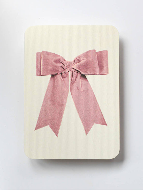 Baby Pink Velvet Bow Greeting Card