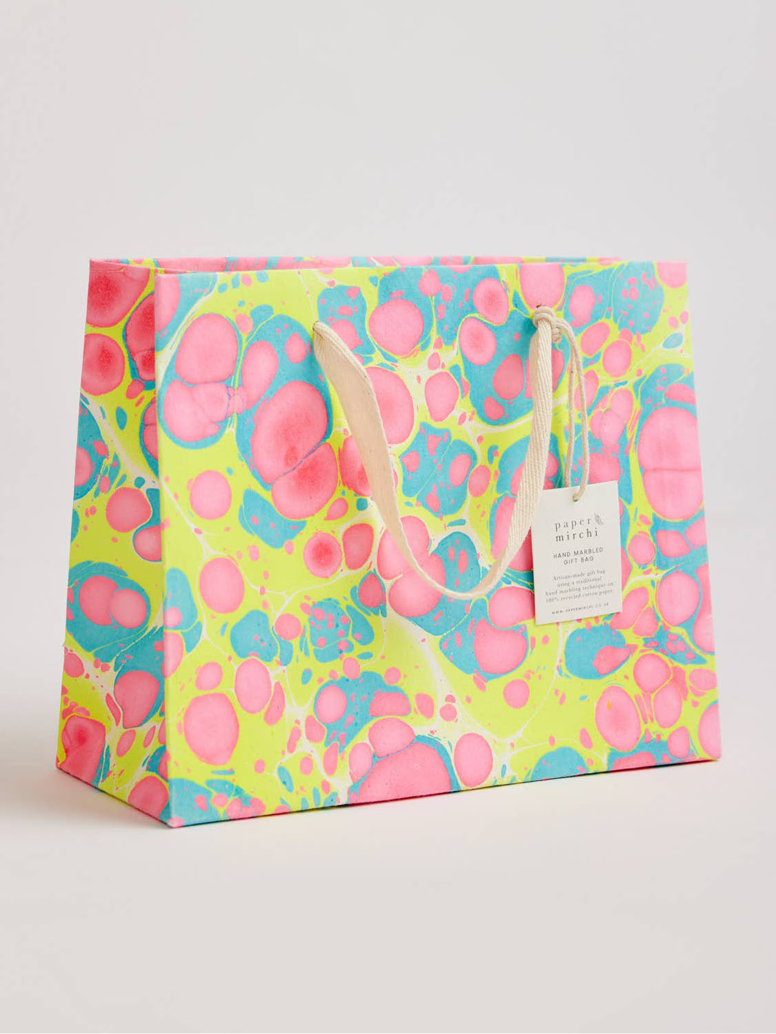 Neon Stone Hand Marbled Gift Bag