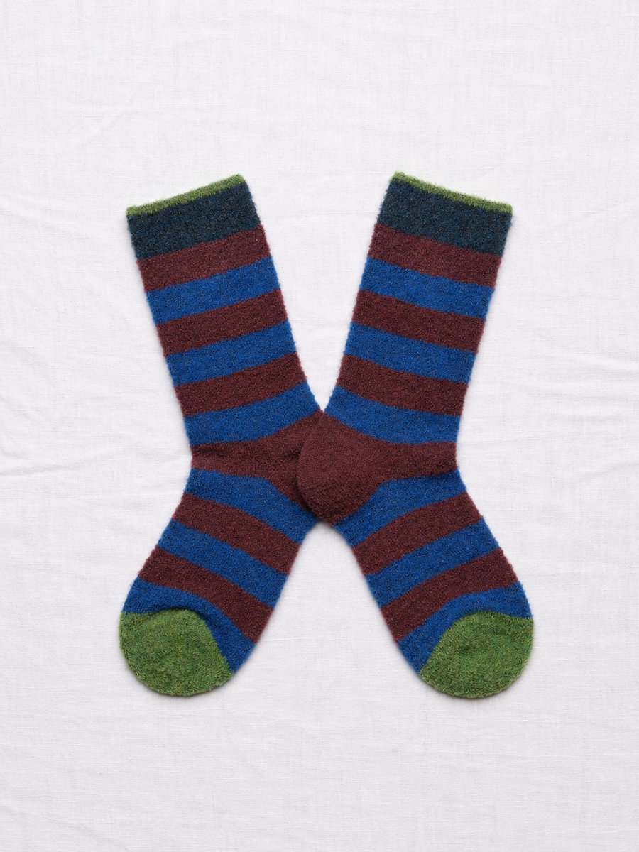 Indigo Stripe Mousse Wool Socks