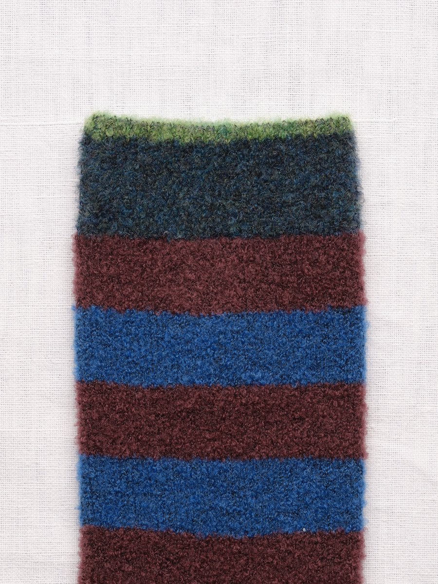 Indigo Stripe Mousse Wool Socks