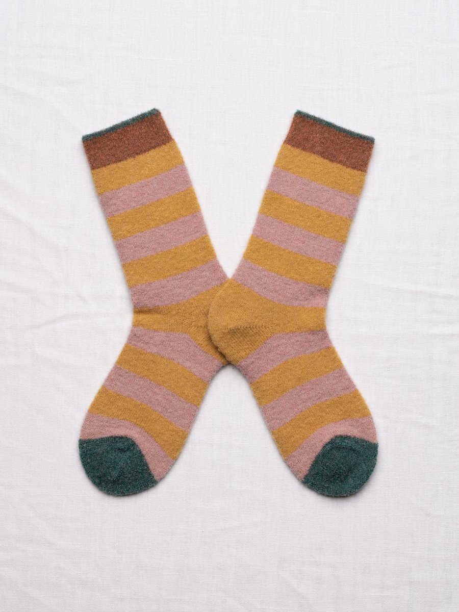 Honey Striped Mousse Wool Socks