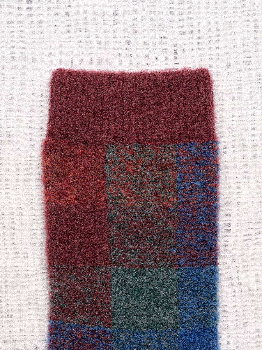 Indigo Tiles Mousse Wool Socks