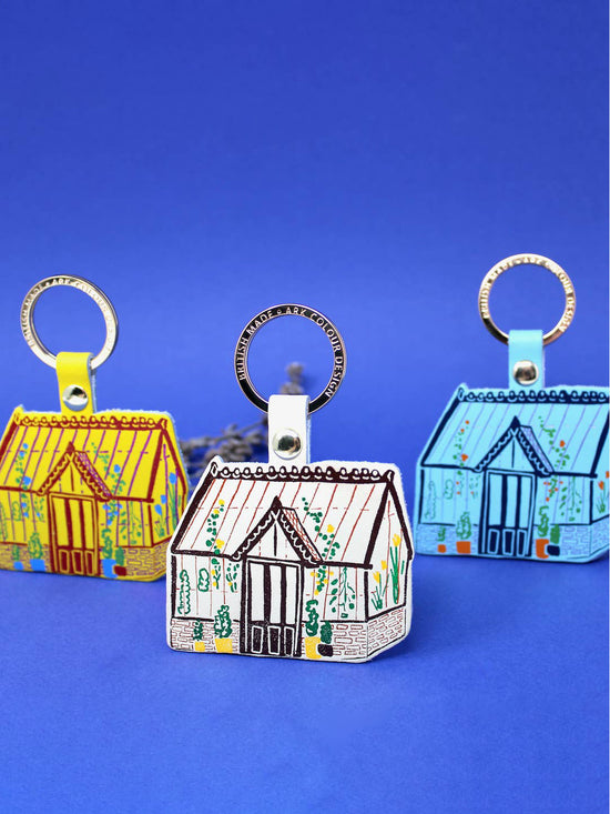 Cream Greenhouse Key Fob