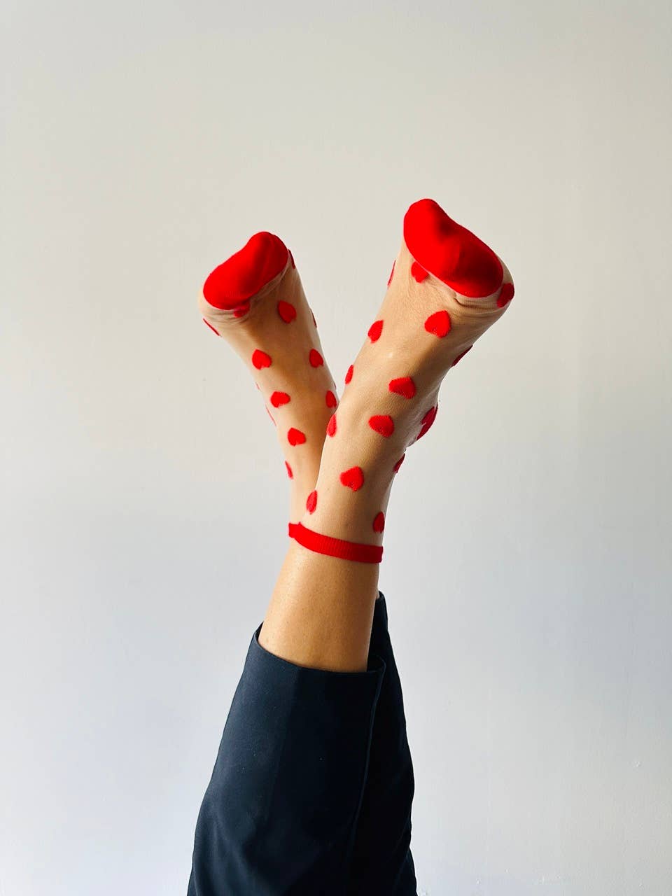 Laure Red Hearts Socks