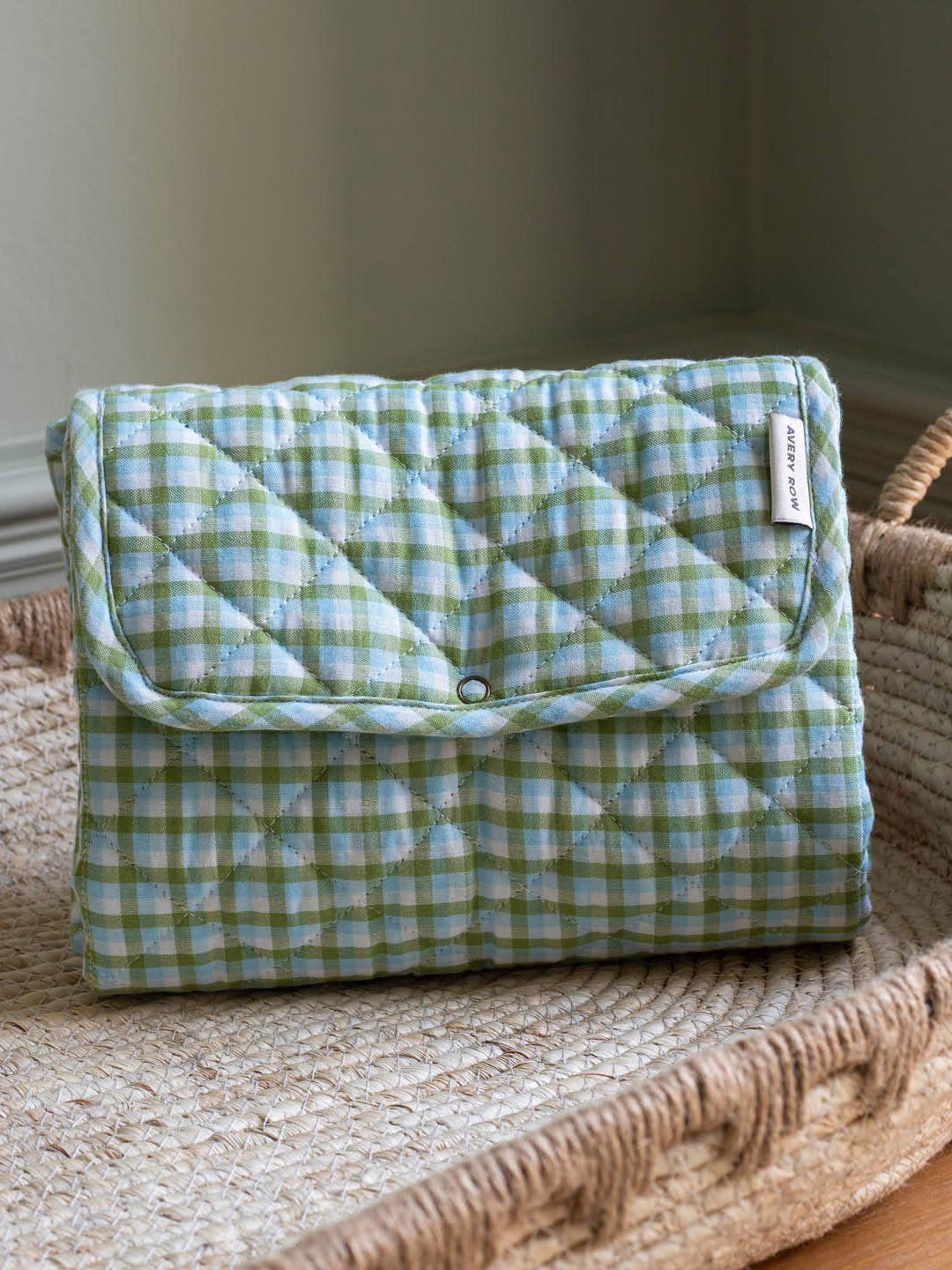 Greenhouse Gingham Cotton Travel Baby Changing Mat