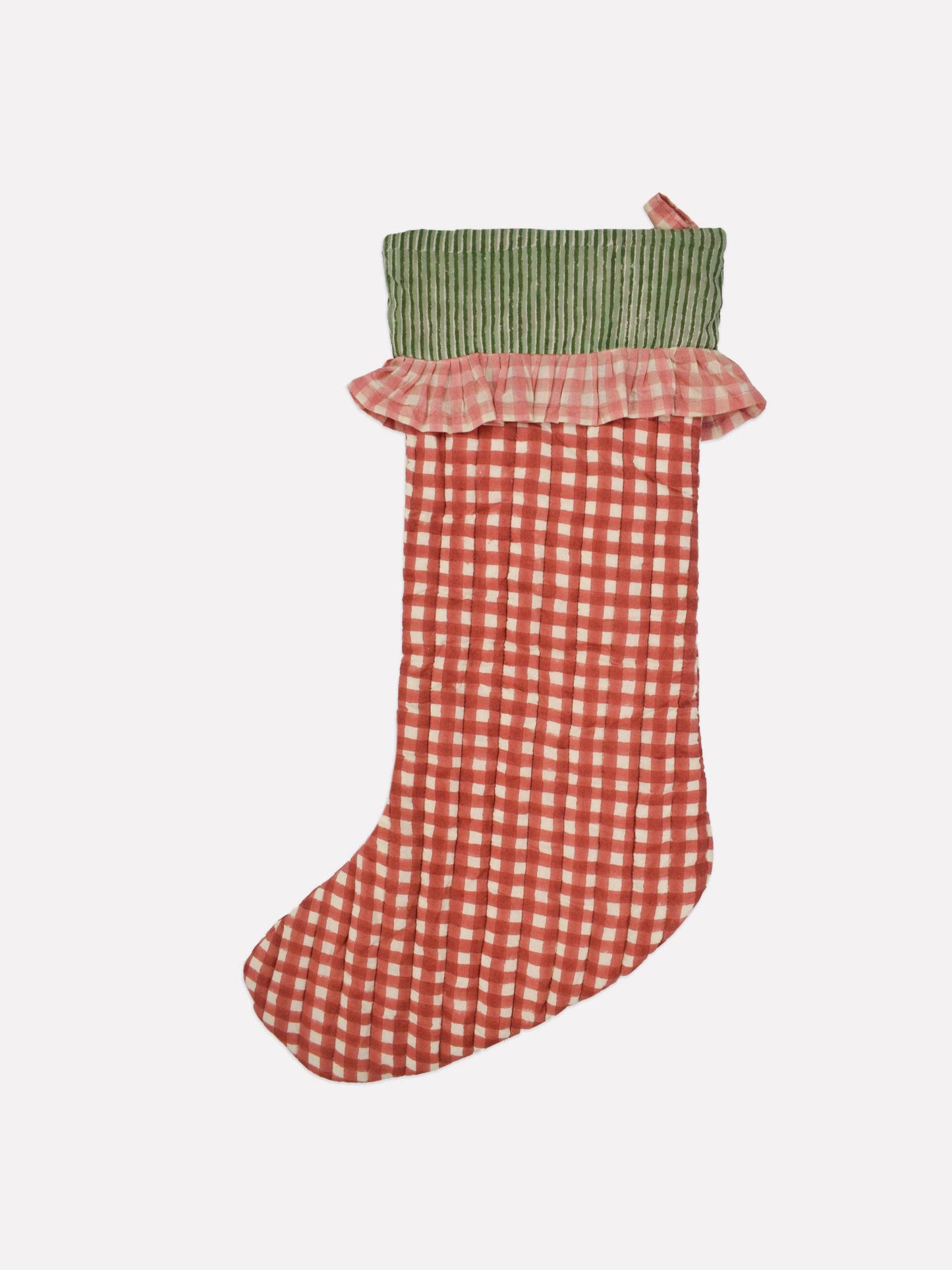 Ginger Gingham Christmas Stocking