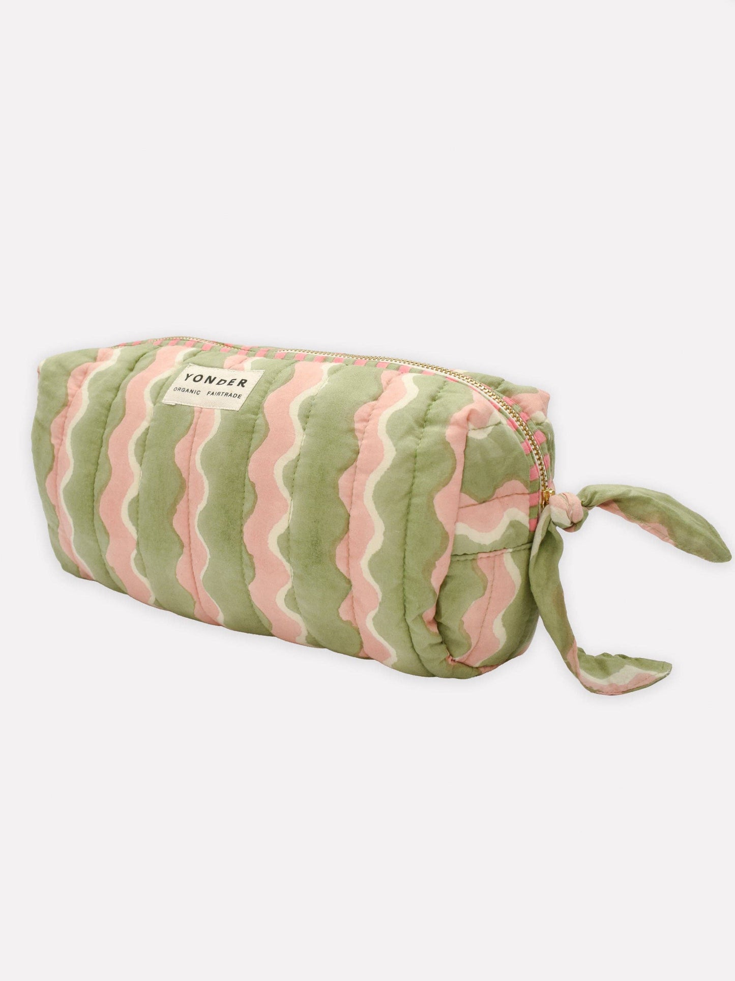 Mint Whirly Quilted Wash Bag