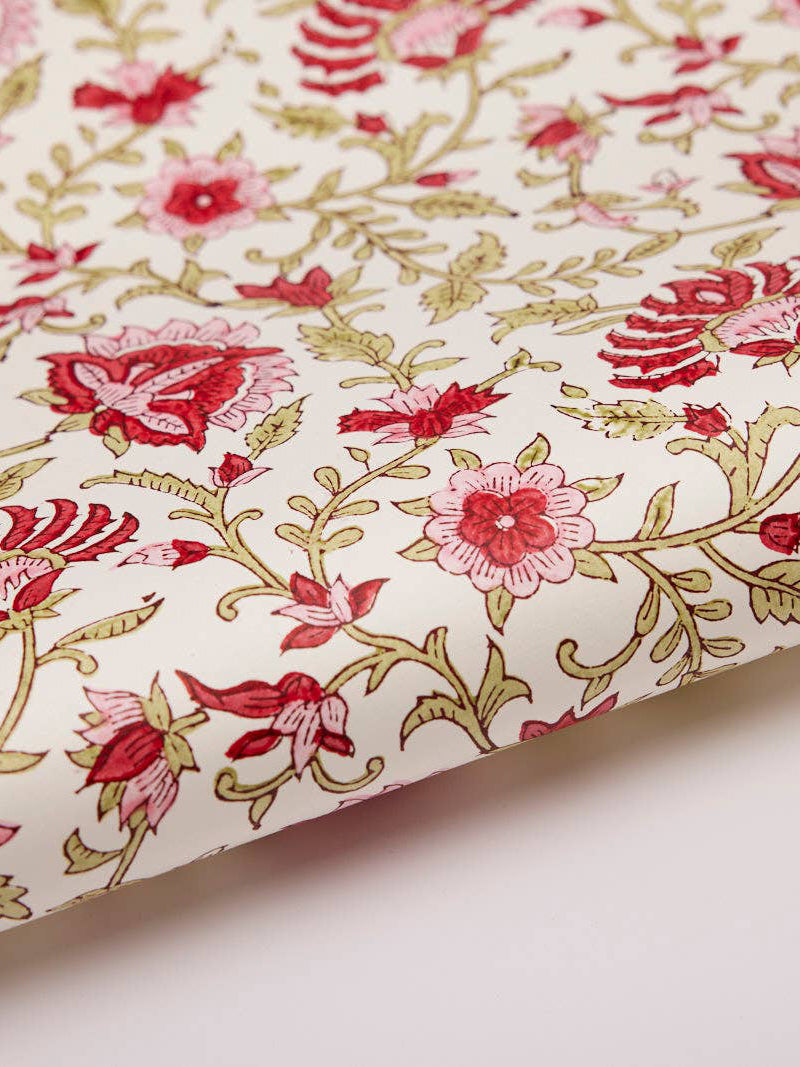 Flora Festive Block Printed Wrapping Paper