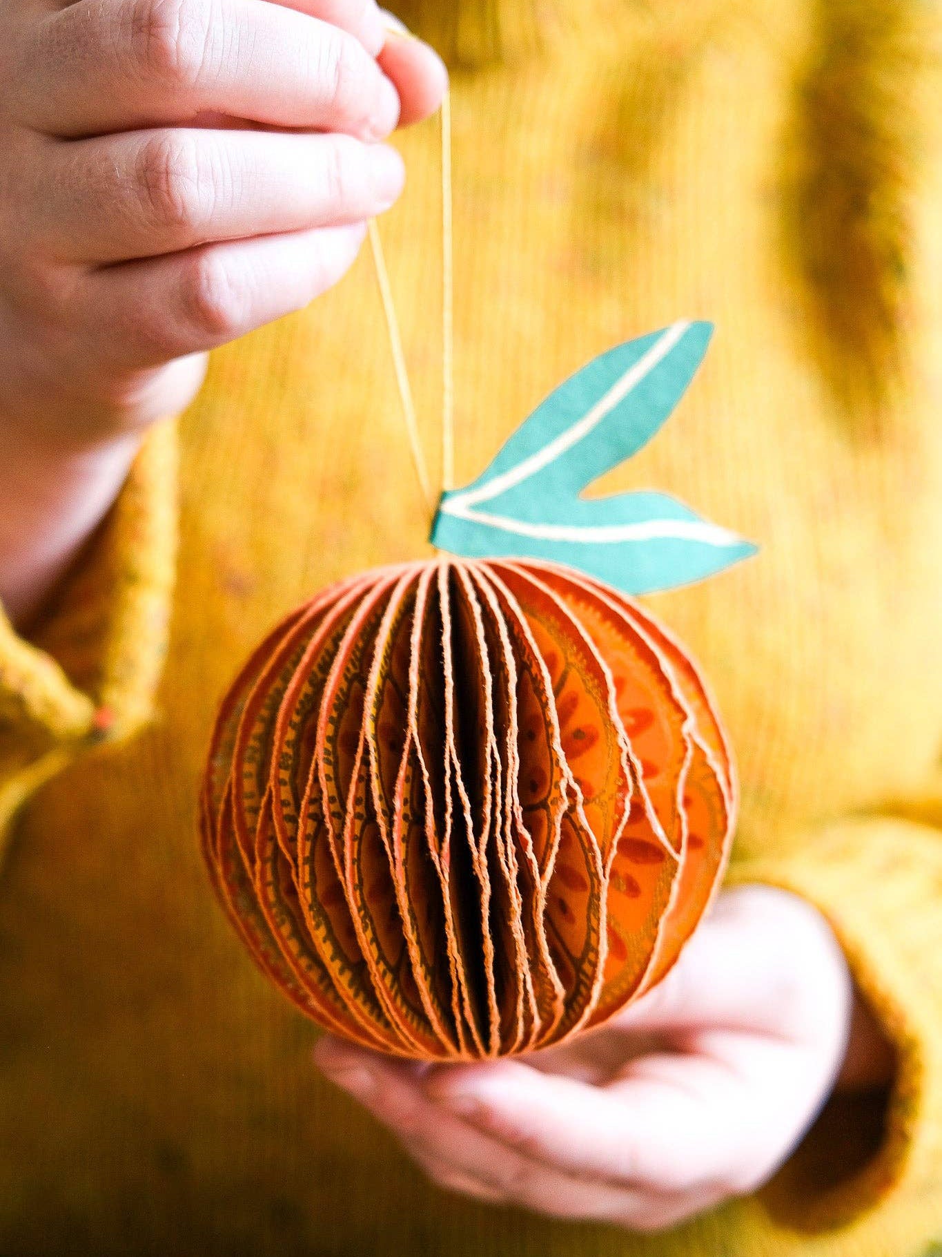 Orange Honeycomb Ornament