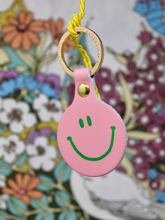 Pink Feeling Lush Smilie Face Key Fob