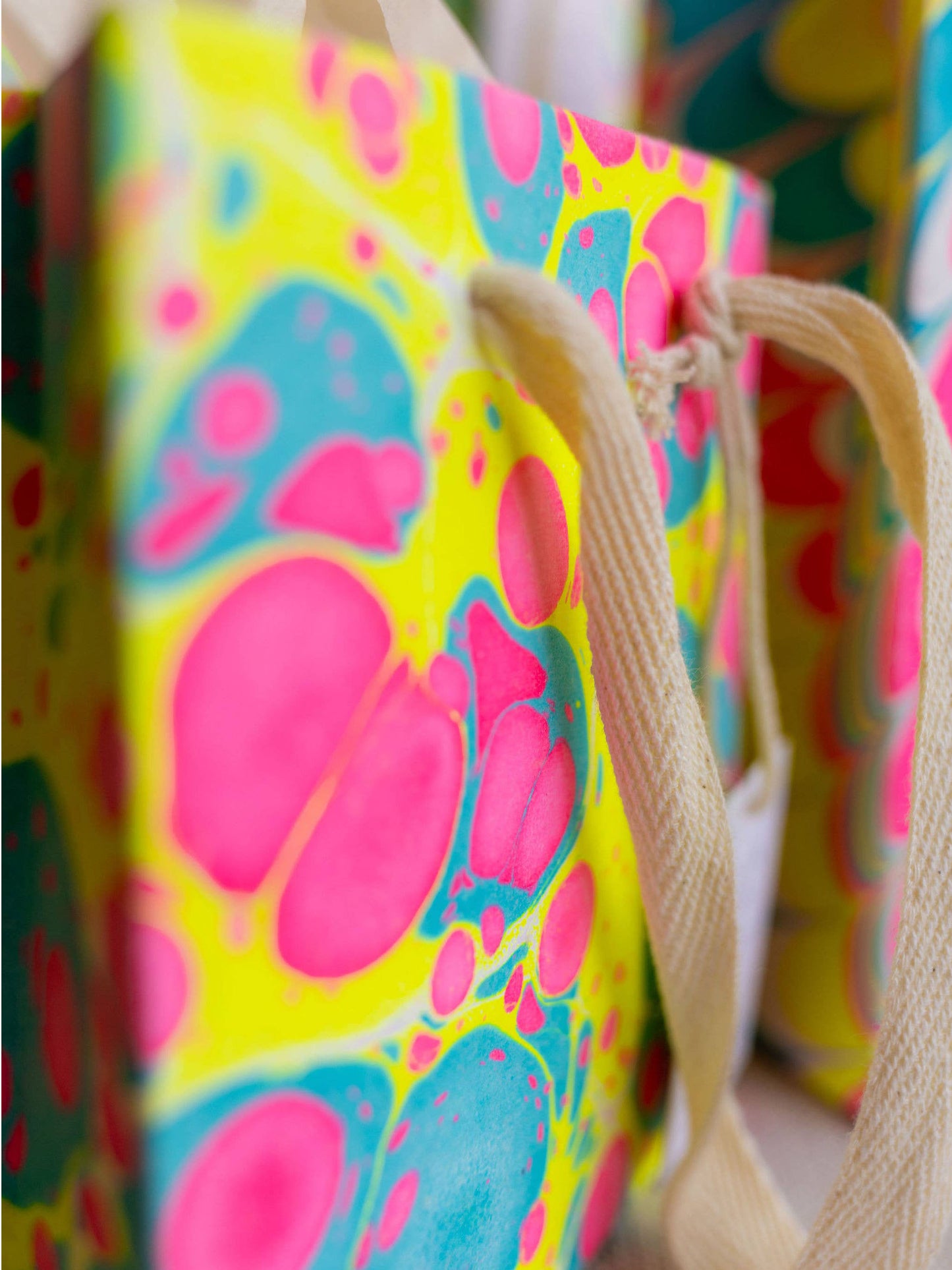 Neon Stone Hand Marbled Gift Bag