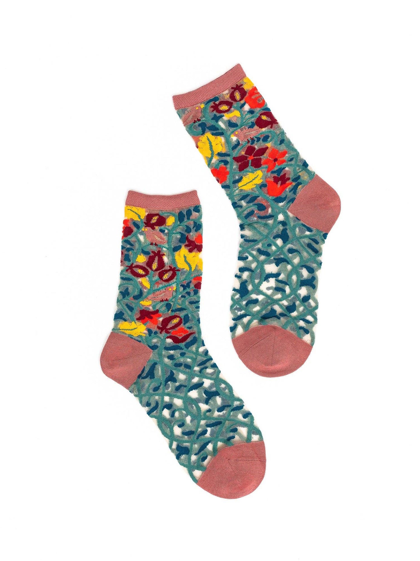 Tapestry Vines Sheer Crew Sock