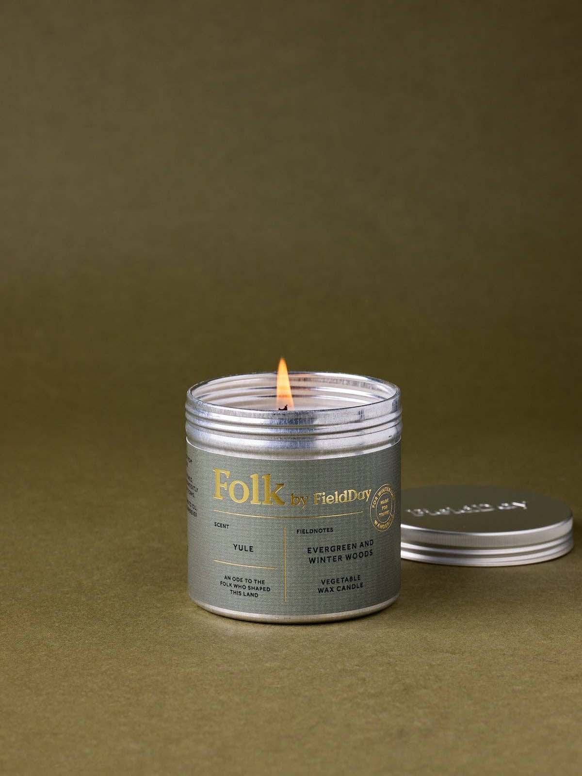 Yule Folk Tin Candle