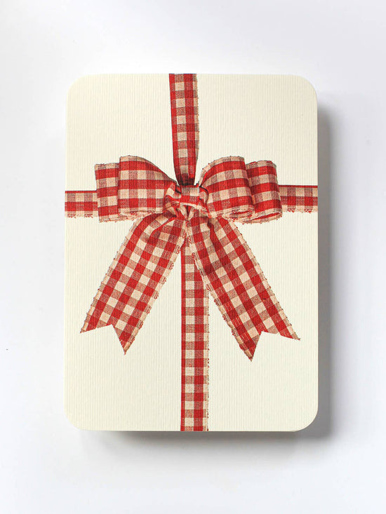 Gingham Bow Greeting Card