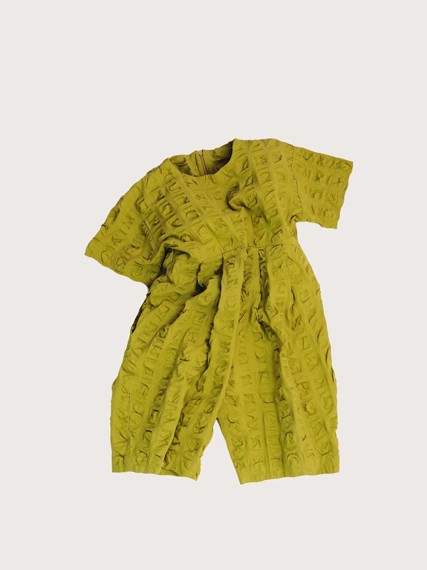Olive Giant Seersucker Dorian Kids Jumpsuit