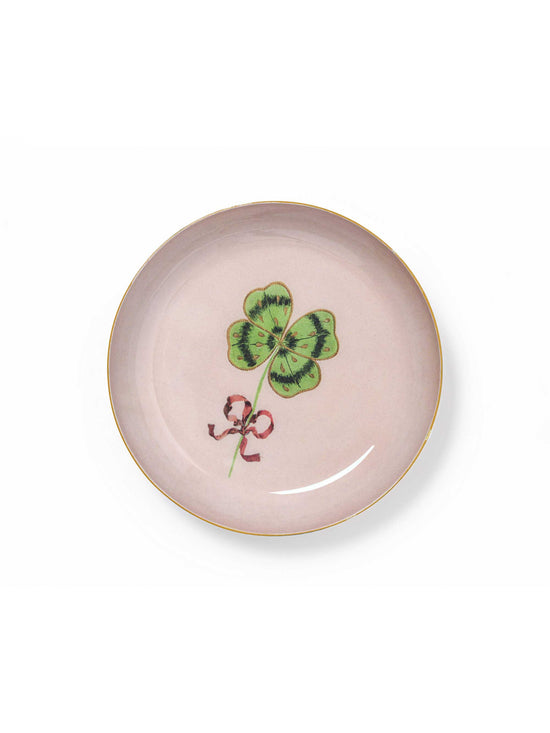 Clover Round Enamel Tray