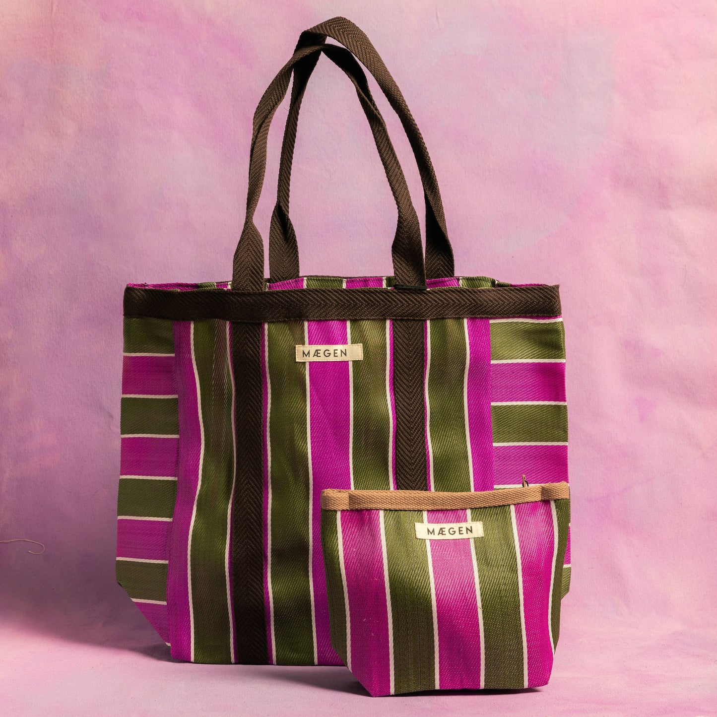 Brown, Olive & Pink Everywhere Bag