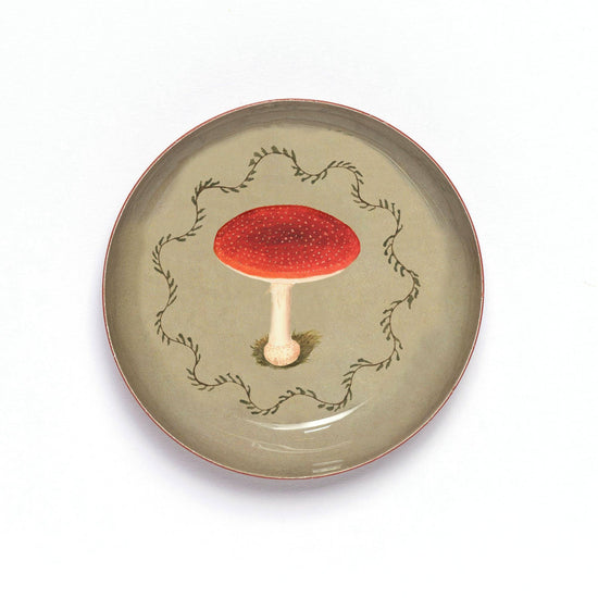 Mushroom Enamel Printed Tray
