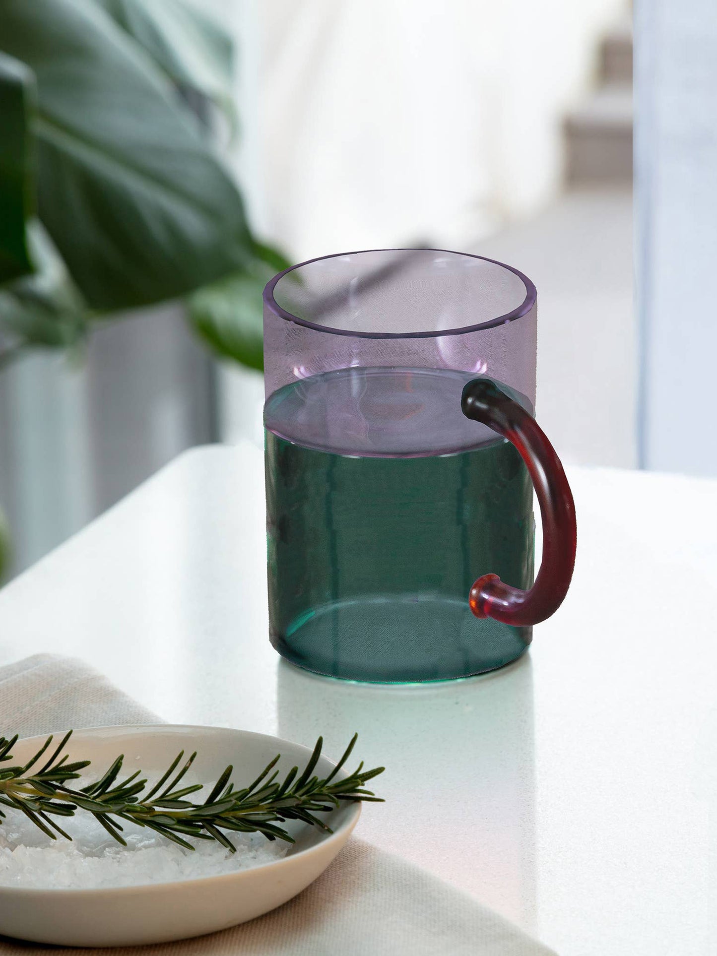 Teal and Lilac Pablo Glass Mug