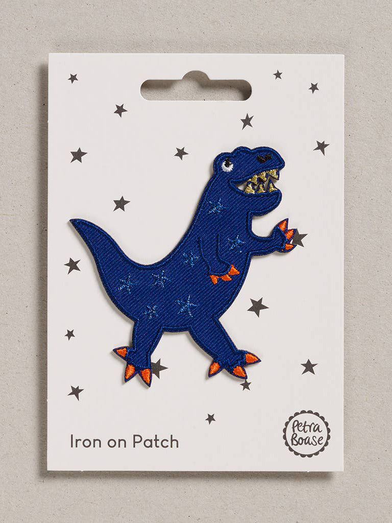 Blue Dinosaur Iron on Patch