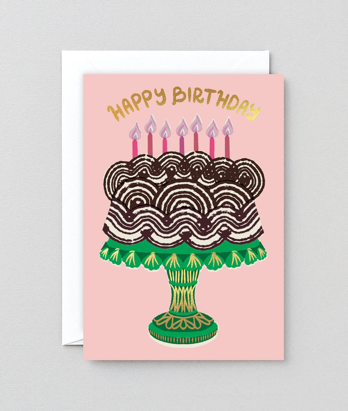 Cake & Candles Happy Birthday Greetings Card